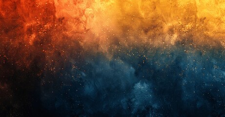 Naklejka premium Abstract Grainy Texture Background Black Orange Light Blue Gradient Noise Design