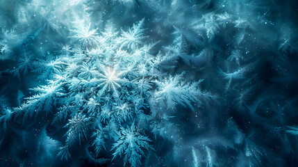 Intricate Icy Texture with Snowflake Patterns