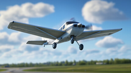 International Civil Aviation Day concept. Airplane in flight. Suitable for marketing or business purposes. Panoramic banner with place for text