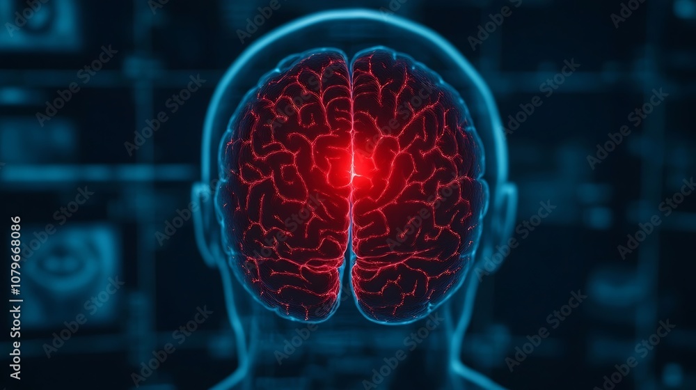 Poster vibrant 3d visualization of human brain anatomy and neuroscience concepts detailed medical image of 