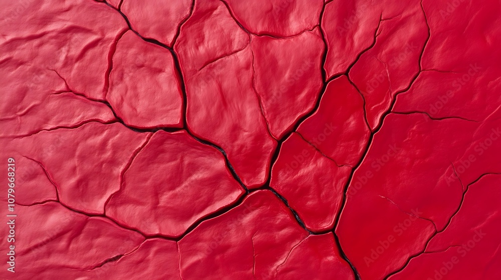 Poster vibrant cracked and textured abstract red backdrop with a dynamic fiery and powerful visual impact t