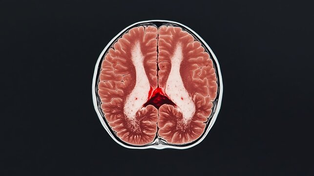 cross sectional image of the human brain anatomy showcasing the different lobes and structures for medical scientific and educational applications such as diagnostics research and learning