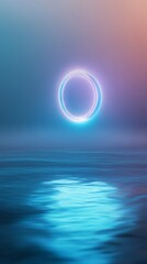 Neon Circle Above Water