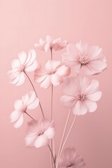 Fototapeta premium Beauty pink flower on pink background