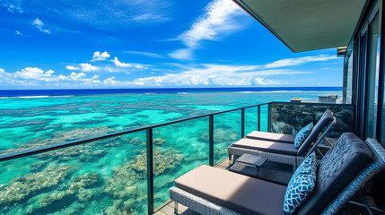 Obraz premium terrace overlooking the sea