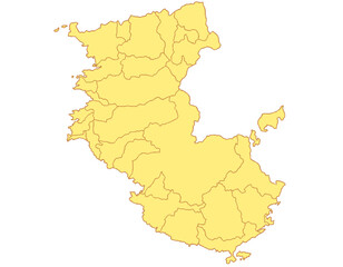 和歌山県　地図　黄色　イラスト