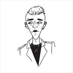 punk rock boy doodle