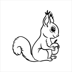 squirrel holding a nut doodle