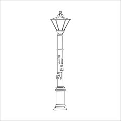 street lamp with ads doodle