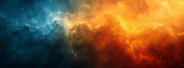 Colorful Grainy Gradient Background Blue Orange Yellow Dark Sky-Blue Amber Glowing Abstract Wave Banner Poster Header Design Texture Blurred