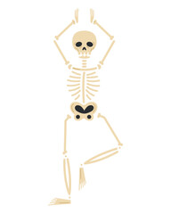 skeleton with hands up