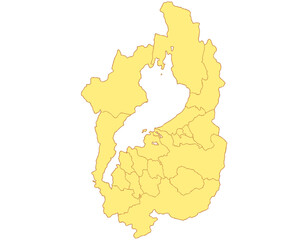 滋賀県　地図　黄色　イラスト