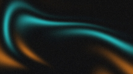 Vibrant teal orange black abstract grainy gradient wave, psychedelic color flow background, music cover dance party poster design
