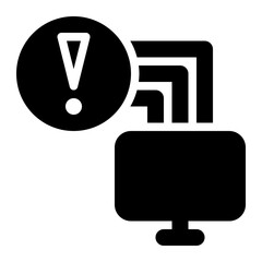 threat, risk, vulnerability, computer security, cyber security, trouble, warning, alert solid or glyph icon