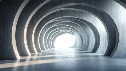 Abstract Tunnel of Concrete Arches