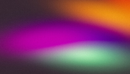 Retro colors grainy background. Light pastel glowing purple green orange color noisy gradient, vibrant color flow, bright, shine, noise texture, backdrop design