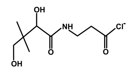 Chemical structure of Pantothenic Acid Vitamin B5