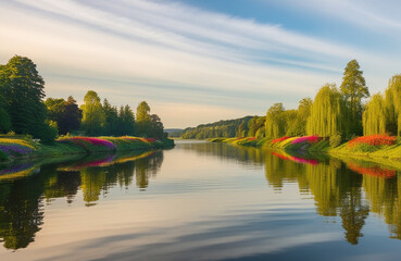 Fototapeta premium Artistic Reflections on Water Landscape