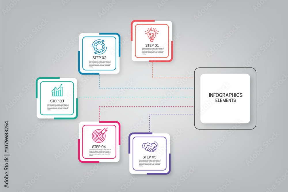 Aufkleber vector infographic template with icons and 5 options or steps. infographics for business concept. ca