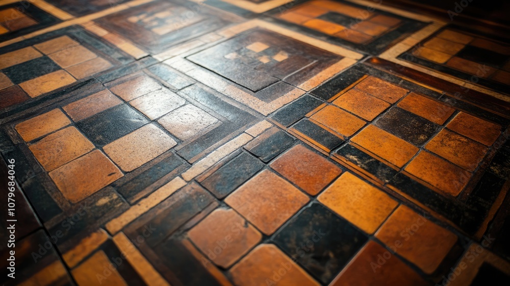 Poster intricate tile pattern on a floor
