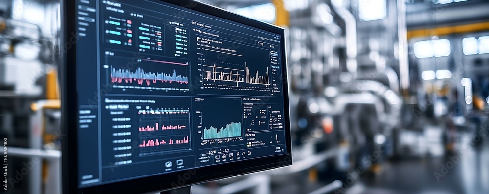 Aufkleber Hightech control interface displaying realtime analytics and performance charts