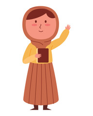muslim cute girl character