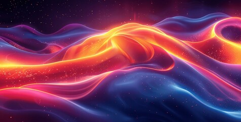 Fototapeta premium 4K Abstract Neon Fluid Gradient Background with Retro and Futuristic Elements