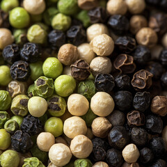 Obraz premium Whole Peppercorns on Wooden Surface