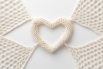 Fototapeta premium A creative design featuring a heart shape formed by a net, symbolizing love and connection.