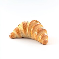 Freshly baked croissant, golden brown, flaky, and buttery, perfect for breakfast or a delightful snack.