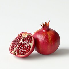 Fresh pomegranate displayed, showcasing its vibrant color and juicy seeds, perfect for healthy recipes and snacks.