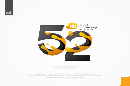 52nd Anniversary icon with water splash