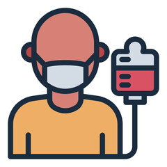 Bald Oncology Patient filled line icon