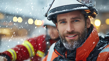 Brave firefighter rescues individual in snowy conditions with lifesaving techniques