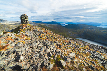 Tall Rock Cairn At The Summit