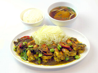 Authentic Japanese Cuisine: Sliced Meat, Dumplings, and Garlic Chips in Black Containers - High-Quality Ingredients for Hot Pot and BBQ, Ideal for Food Enthusiasts and Bloggers