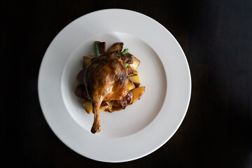 Confit of Duck on Roasted Vegetables