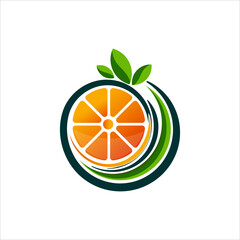 fresh fruit orange logo vector template