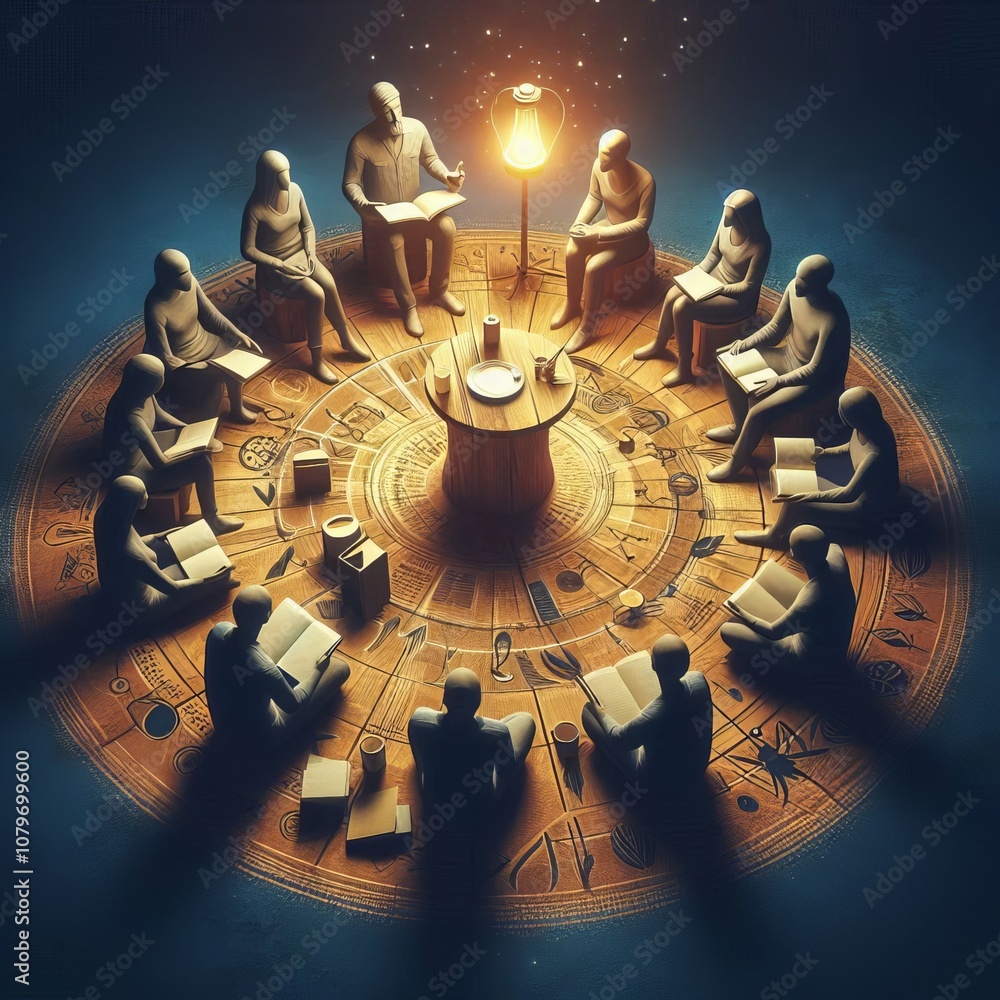 Poster storytelling circle creating a more intimate setting for sharing