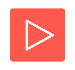 シンプルな赤色の再生ボタン