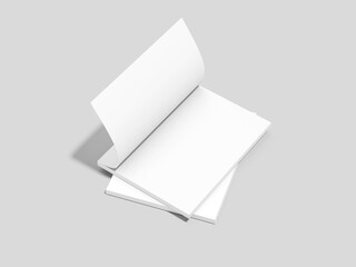 3D Realistic  Softcover Book with Open Pages Mockup Isolated