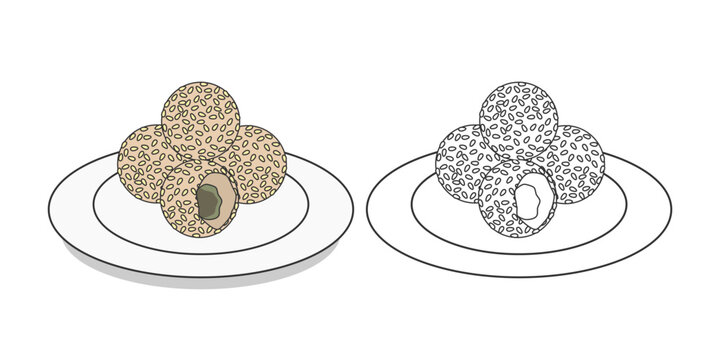 Onde Indonesian Food Design Illustration vector eps format suitable for your design needs logo illustration animation etc