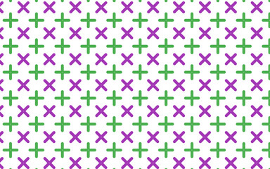Green plus and purple cross seamless pattern 