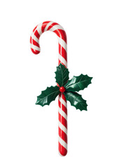 Christmas Candy Cane Stick on White Background, Christmas Festive Concept. Transparent PNG.