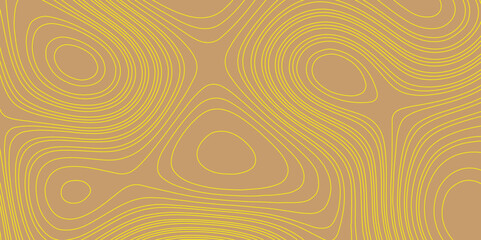 Modern beautiful curve line color topography contour map background, vector illustration with landscape geodesy topographic map yellow lines and brown background are combination of most luxurious.