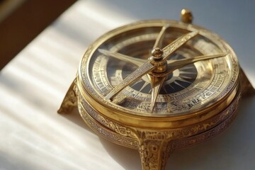 Antique Brass Compass - A Symbol of Exploration and Navigation
