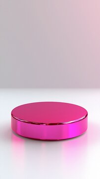 Stylish Hot Pink Podium on a White Background with Geometric Design