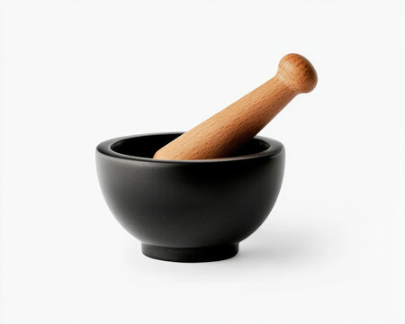 recommend clip art: A minimalistic black mortar and pestle, perfect for grinding spices and herbs.
