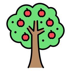 Illustration of Apple Tree Filled Icon