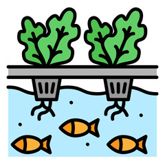 Illustration of Aquaponic Filled Icon